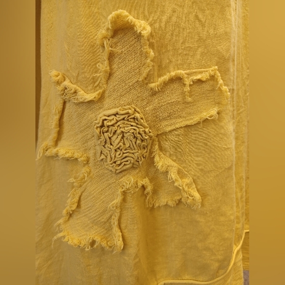 Serena Giorgi 100% Linen Goldenrod S/S Midi EUC Size XL - Picture 7 of 9